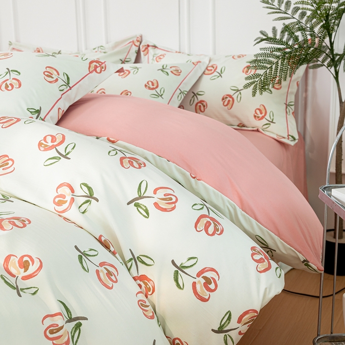 91家纺网 家纺一手货源 找家纺 雅慕家居 2025新款A类碎花水润棉磨毛四件套 悠然