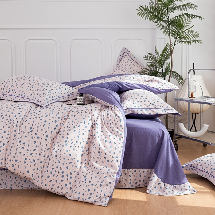 91家纺网 家纺一手货源 找家纺 雅慕家居 2025新款A类碎花水润棉磨毛四件套 田园生活