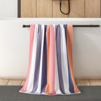 91家纺网 家纺一手货源 找家纺 悦然毛巾被 2025新款全棉幻彩灵动浴巾 幻彩粉