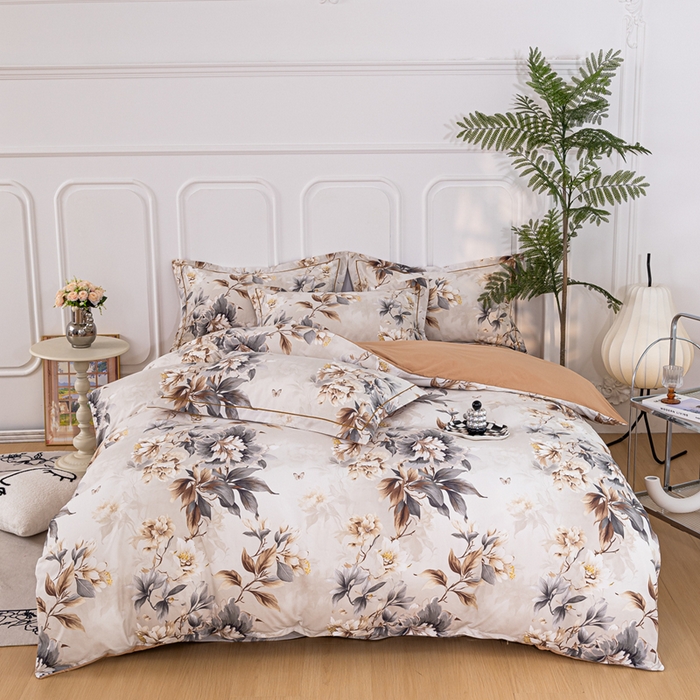 91家纺网 家纺一手货源 找家纺 雅慕家居 2025新款A类碎花水润棉磨毛四件套 繁花似锦