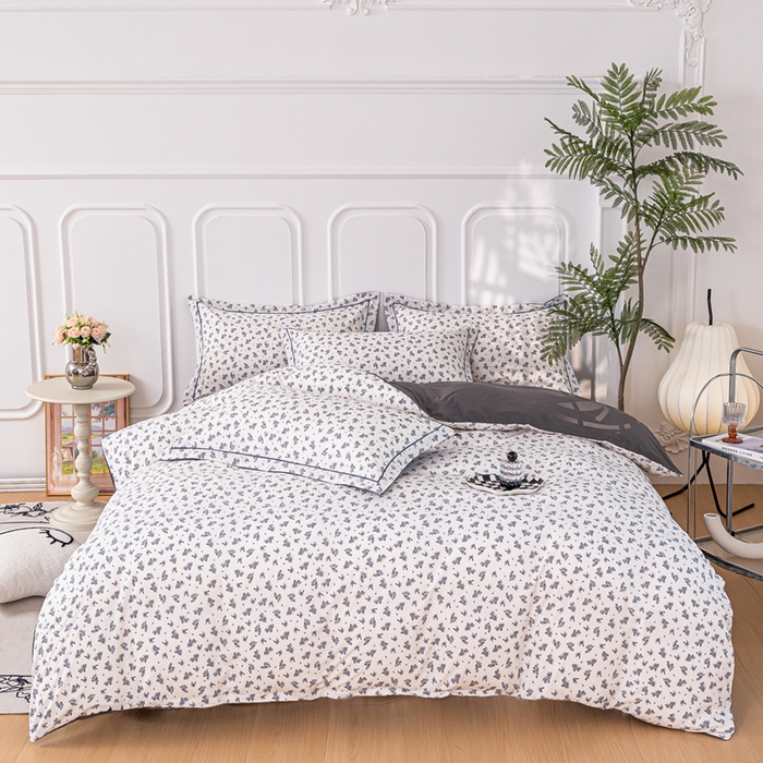 91家纺网 家纺一手货源 找家纺 雅慕家居 2025新款A类碎花水润棉磨毛四件套 波点生活