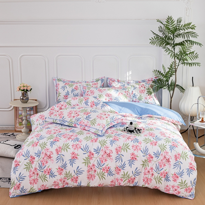 91家纺网 家纺一手货源 找家纺 雅慕家居 2025新款A类碎花水润棉磨毛四件套 百花齐放