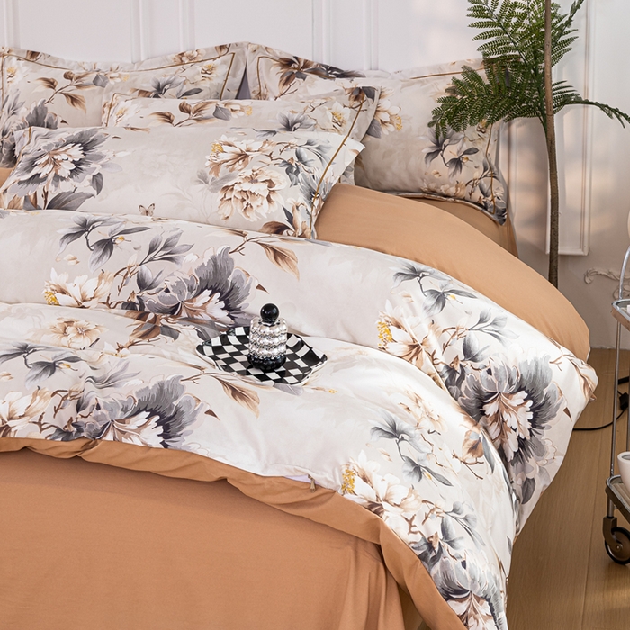 91家纺网 家纺一手货源 找家纺 雅慕家居 2025新款A类碎花水润棉磨毛四件套 繁花似锦