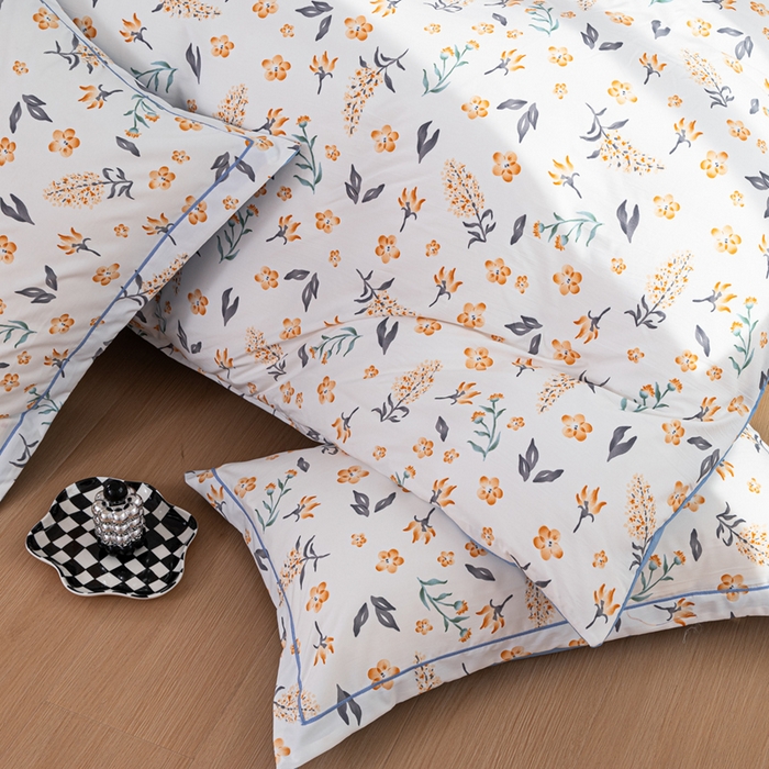 91家纺网 家纺一手货源 找家纺 雅慕家居 2025新款A类碎花水润棉磨毛四件套 金桂花开