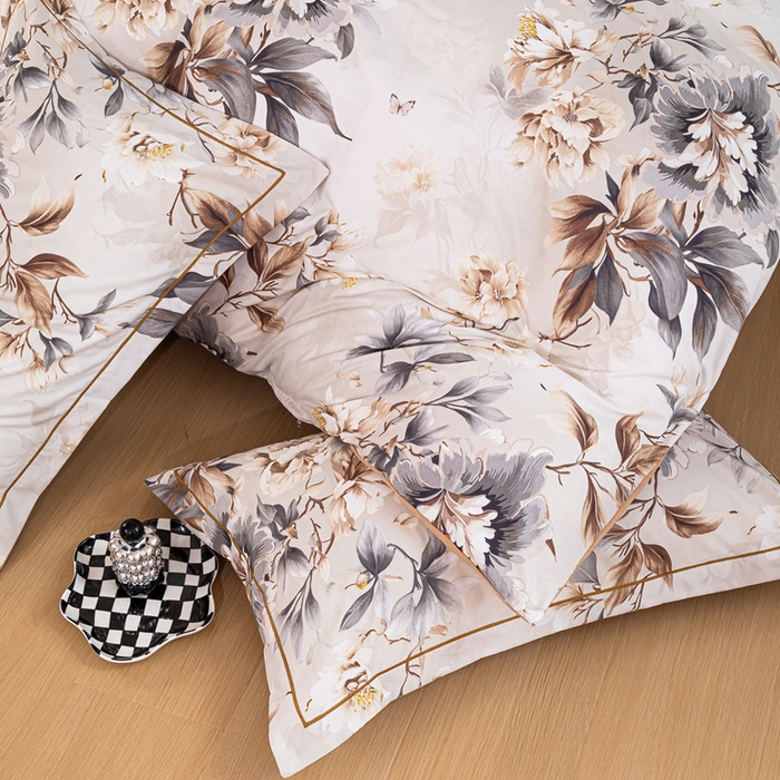 91家纺网 家纺一手货源 找家纺 雅慕家居 2025新款A类碎花水润棉磨毛四件套 繁花似锦