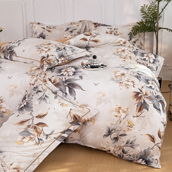 91家纺网 家纺一手货源 找家纺 雅慕家居 2025新款A类碎花水润棉磨毛四件套 繁花似锦