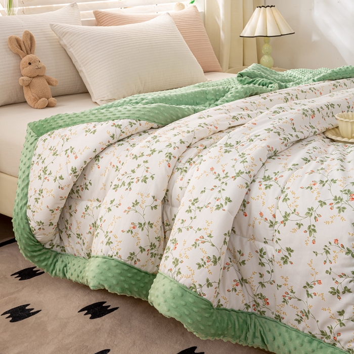 91家纺网 家纺一手货源 找家纺 锦鹭被业  2025款A类全棉纯棉豆豆被春秋空调夏凉加厚冬被子 连理枝