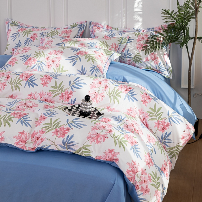 91家纺网 家纺一手货源 找家纺 雅慕家居 2025新款A类碎花水润棉磨毛四件套 百花齐放