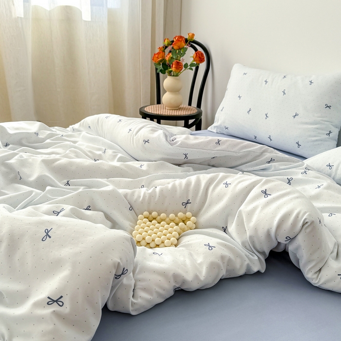 91家纺网 家纺一手货源 找家纺 2025年爆款新品有氧双层纱四件套-全系蝴蝶可颂-兰