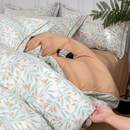 雅慕家居 2025新款A类碎花水润棉磨毛四件套 春意盎然