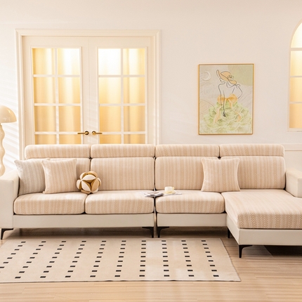 沐沐 2026新款阳离子沙发笠沐熙亚麻白