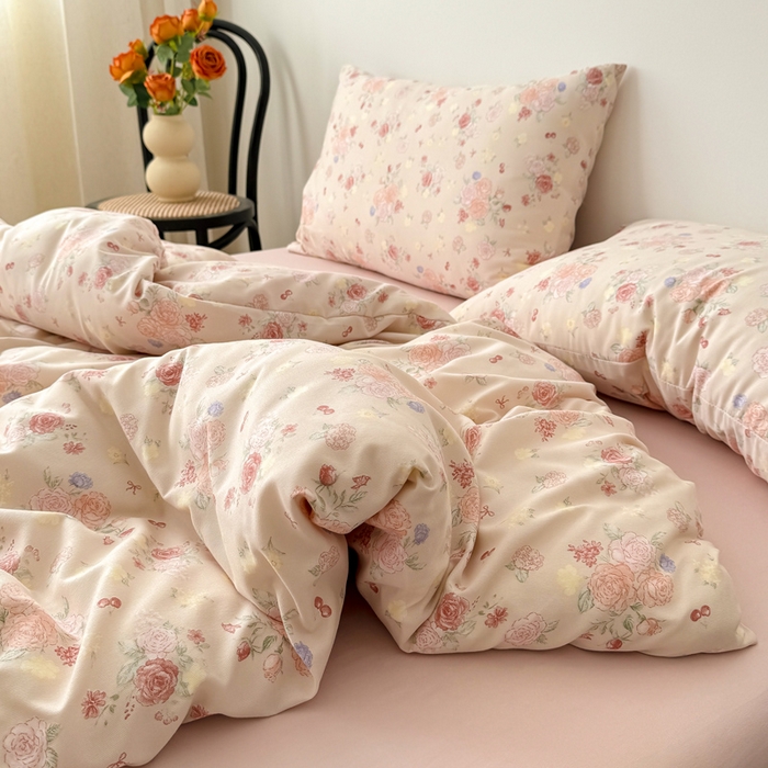 91家纺网 家纺一手货源 找家纺 2025年爆款新品有氧双层纱四件套-全系春风里