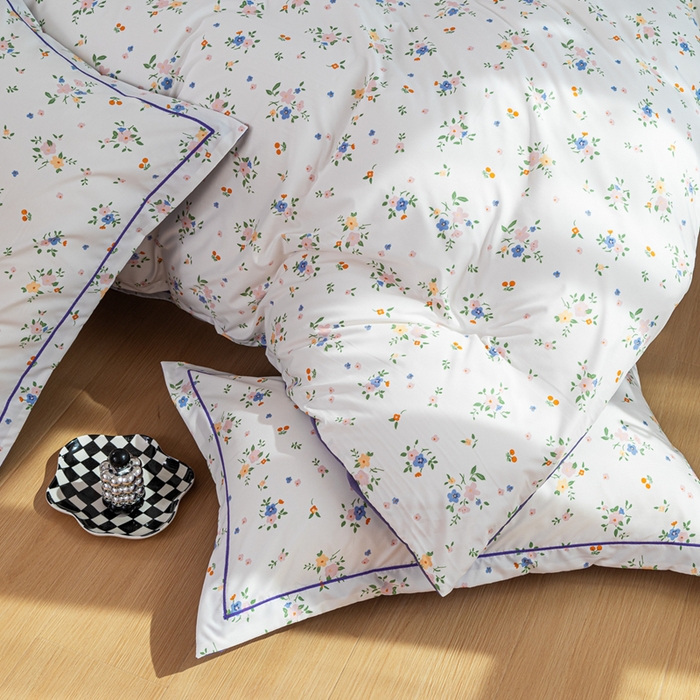 91家纺网 家纺一手货源 找家纺 雅慕家居 2025新款A类碎花水润棉磨毛四件套 春暖花开