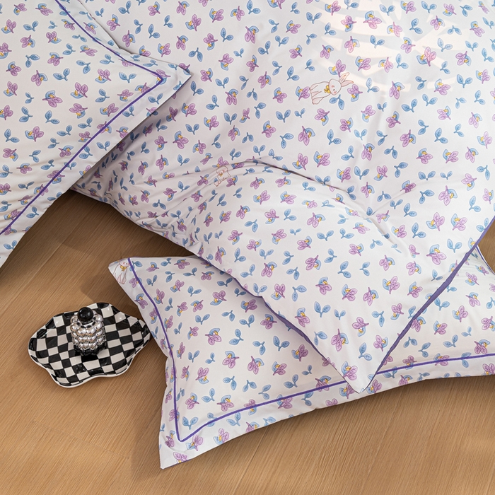 91家纺网 家纺一手货源 找家纺 雅慕家居 2025新款A类碎花水润棉磨毛四件套 紫梦