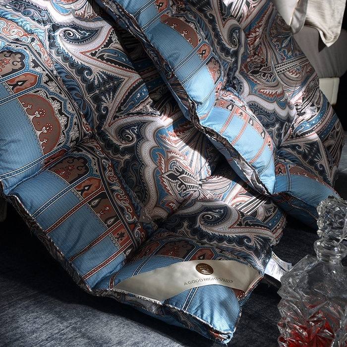 91家纺网 家纺一手货源 找家纺 织梦人羽绒工厂店 2024新款新国标50绒云柔棉柔赛丝数码印花被子 天籁棕咖色