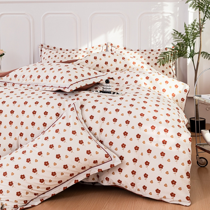 91家纺网 家纺一手货源 找家纺 雅慕家居 2025新款A类碎花水润棉磨毛四件套 花束