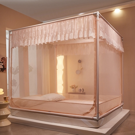 91家纺网 家纺一手货源 找家纺 艺利轩蚊帐 艺利轩蚊帐 2025新款大空间防摔外穿杆坐床蚊帐-繁花 繁花 玉色