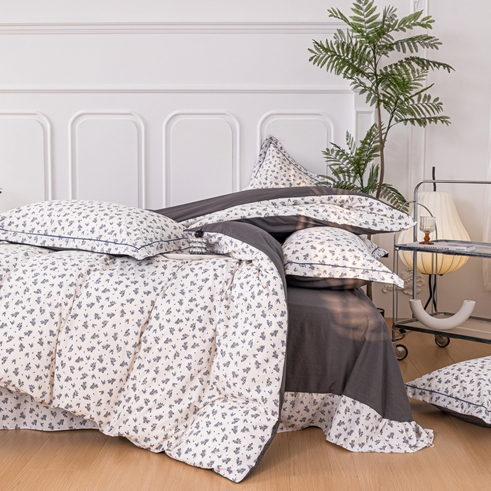 91家纺网 家纺一手货源 找家纺 雅慕家居 2025新款A类碎花水润棉磨毛四件套 波点生活