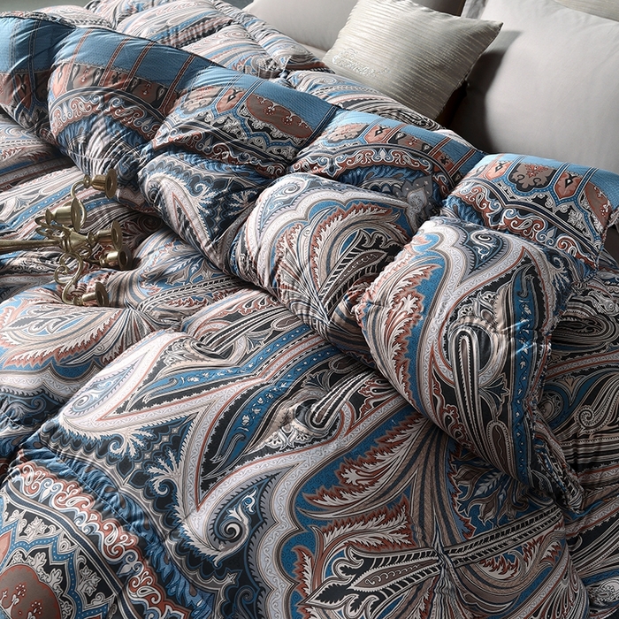 91家纺网 家纺一手货源 找家纺 织梦人羽绒工厂店 2024新款新国标50绒云柔棉柔赛丝数码印花被子 天籁棕咖色