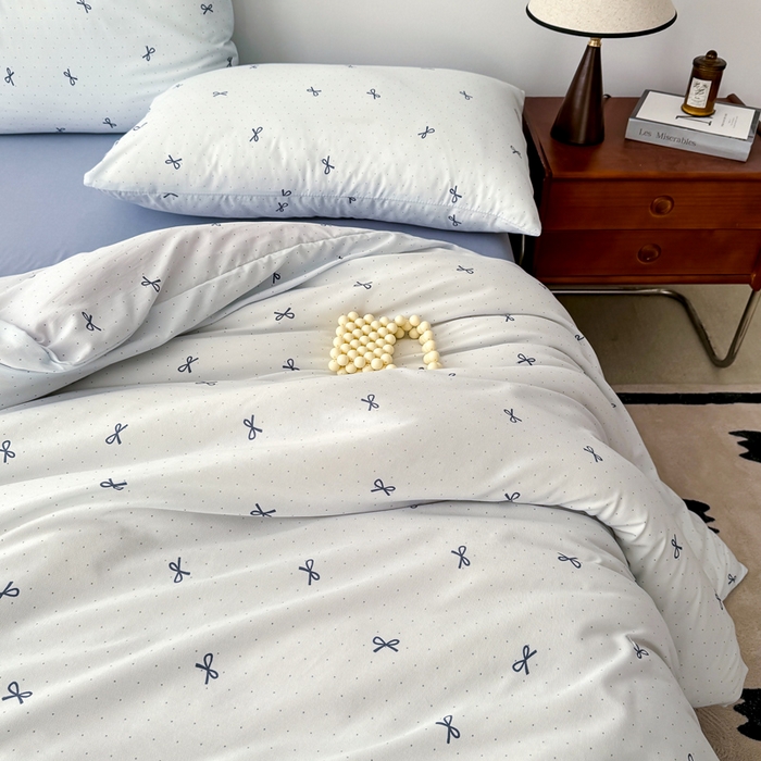 91家纺网 家纺一手货源 找家纺 2025年爆款新品有氧双层纱四件套-全系蝴蝶可颂-兰