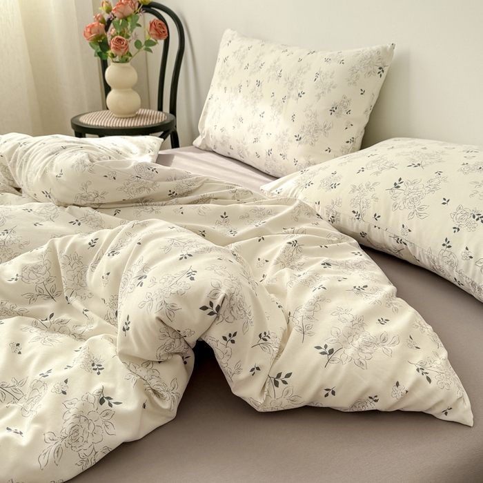 91家纺网 家纺一手货源 找家纺 2025年爆款新品有氧双层纱四件套-全系米希尔