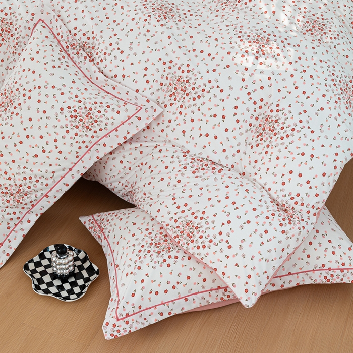 91家纺网 家纺一手货源 找家纺 雅慕家居 2025新款A类碎花水润棉磨毛四件套 粉粉小花