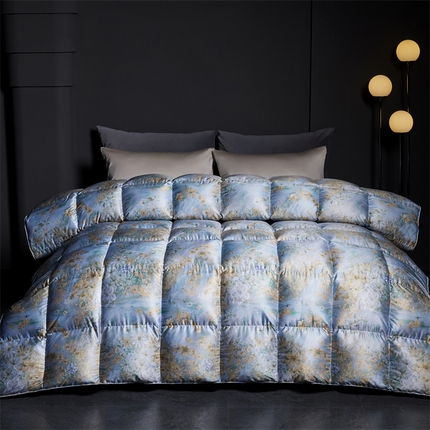 91家纺网 家纺一手货源 找家纺 （总）织梦人羽绒工厂店 2024新款新国标50绒蒙田里斯印花羽绒被