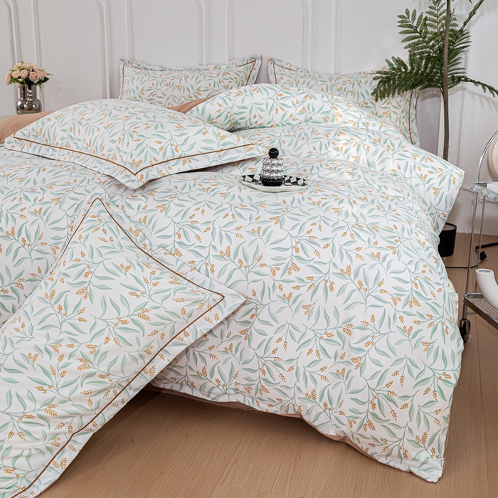 91家纺网 家纺一手货源 找家纺 雅慕家居 2025新款A类碎花水润棉磨毛四件套 春意盎然