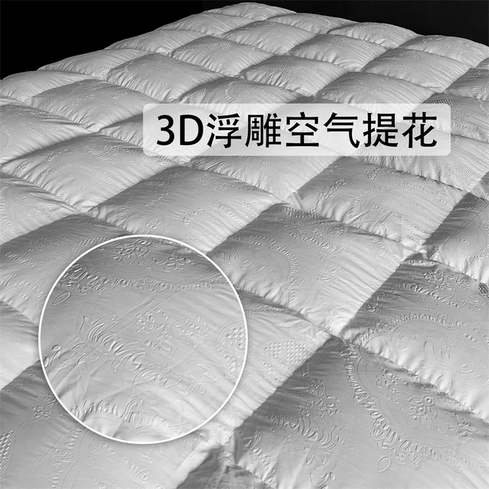 91家纺网 家纺一手货源 找家纺 织梦人羽绒工厂店 2024新款新国标50绒糯棉空气提花羽绒被 空气提花白