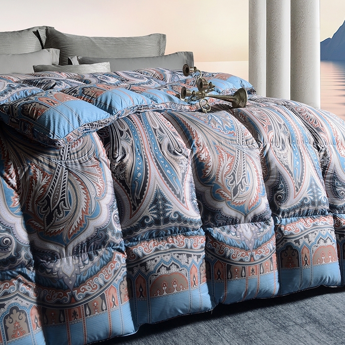 91家纺网 家纺一手货源 找家纺 织梦人羽绒工厂店 2024新款新国标50绒云柔棉柔赛丝数码印花被子 天籁棕咖色