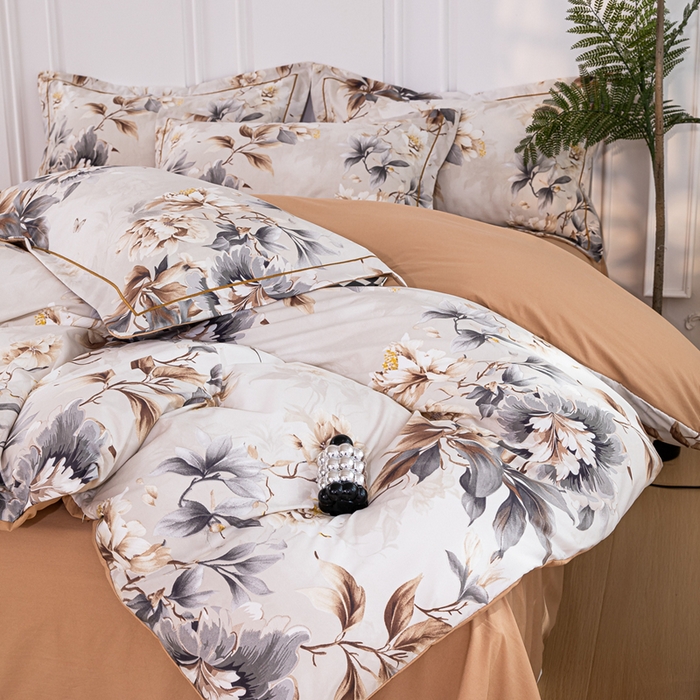 91家纺网 家纺一手货源 找家纺 雅慕家居 2025新款A类碎花水润棉磨毛四件套 繁花似锦