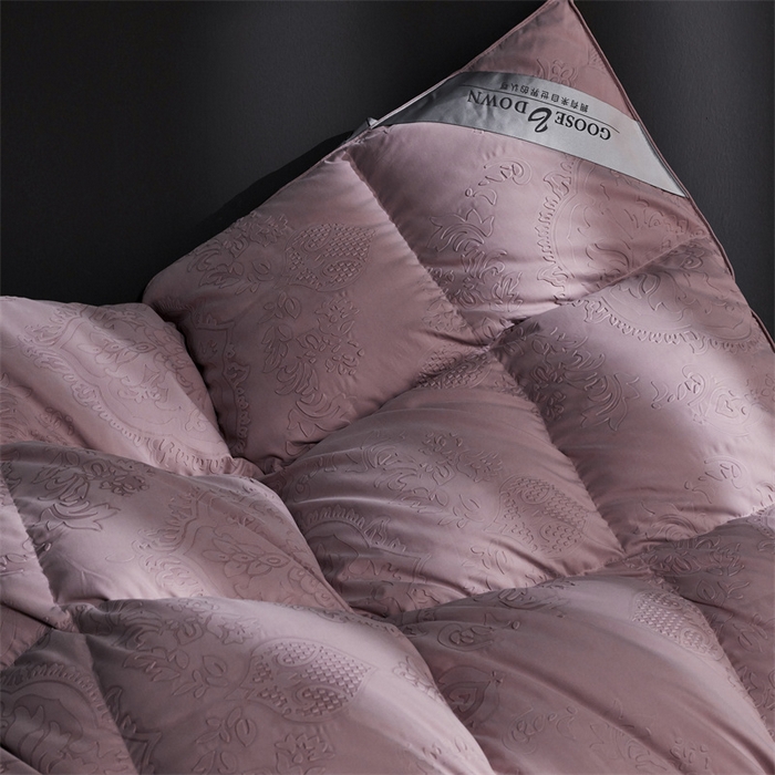 91家纺网 家纺一手货源 找家纺 织梦人羽绒工厂店 2024新款新国标50绒糯棉空气提花羽绒被 空气提花豆沙