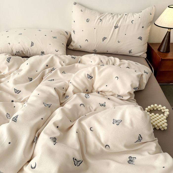 91家纺网 家纺一手货源 找家纺 2025年爆款新品有氧双层纱四件套-全系蝶舞