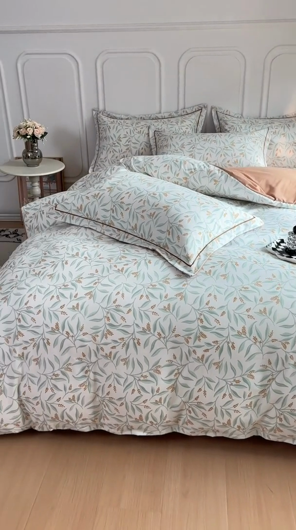 91家纺网 家纺一手货源 找家纺 雅慕家居 2025新款A类碎花水润棉磨毛四件套 春意盎然