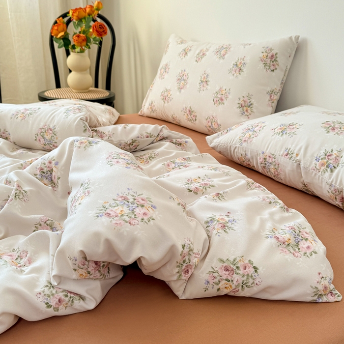 91家纺网 家纺一手货源 找家纺 2025年爆款新品有氧双层纱四件套-全系莱茵-橙