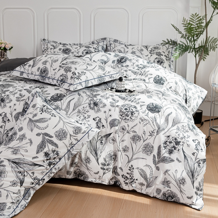 91家纺网 家纺一手货源 找家纺 雅慕家居 2025新款A类碎花水润棉磨毛四件套 赫本