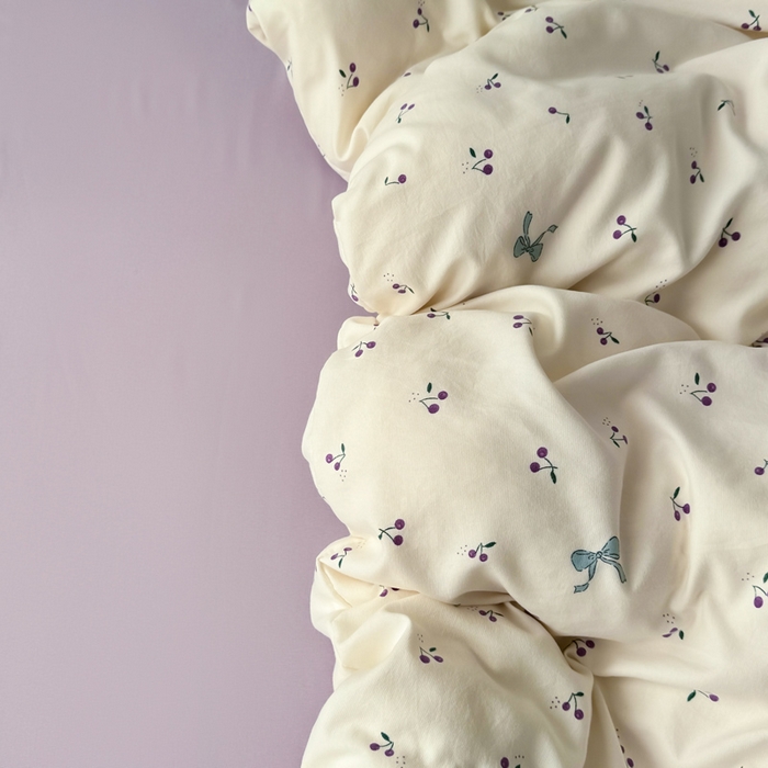 91家纺网 家纺一手货源 找家纺 2025年爆款新品有氧双层纱四件套-全系樱桃结