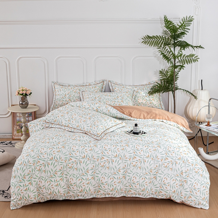 91家纺网 家纺一手货源 找家纺 雅慕家居 2025新款A类碎花水润棉磨毛四件套 春意盎然