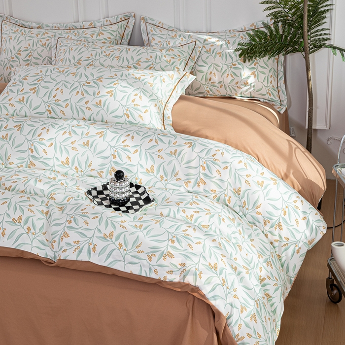 91家纺网 家纺一手货源 找家纺 雅慕家居 2025新款A类碎花水润棉磨毛四件套 春意盎然