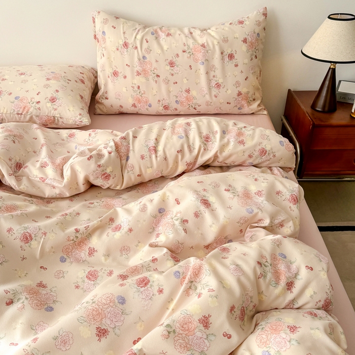 91家纺网 家纺一手货源 找家纺 2025年爆款新品有氧双层纱四件套-全系春风里