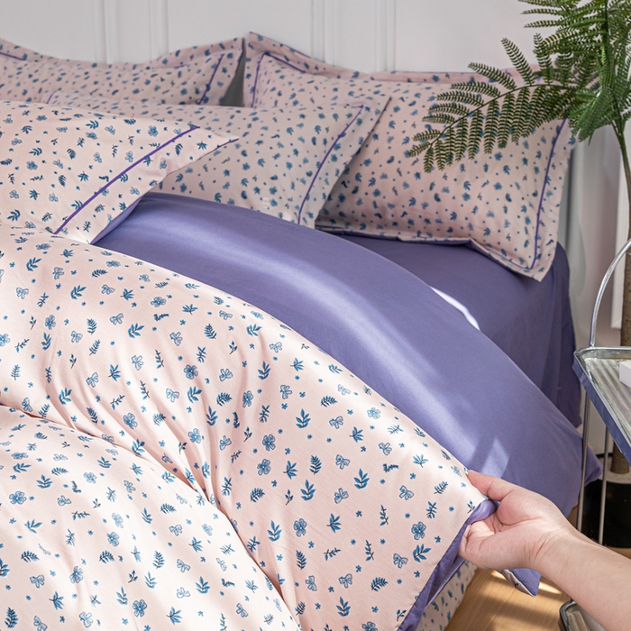 91家纺网 家纺一手货源 找家纺 雅慕家居 2025新款A类碎花水润棉磨毛四件套 田园生活