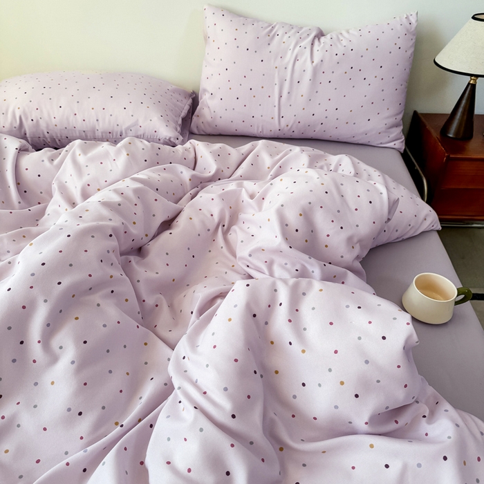 91家纺网 家纺一手货源 找家纺 2025年爆款新品有氧双层纱四件套-全系芋泥啵啵