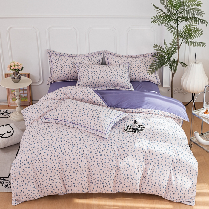 91家纺网 家纺一手货源 找家纺 雅慕家居 2025新款A类碎花水润棉磨毛四件套 田园生活