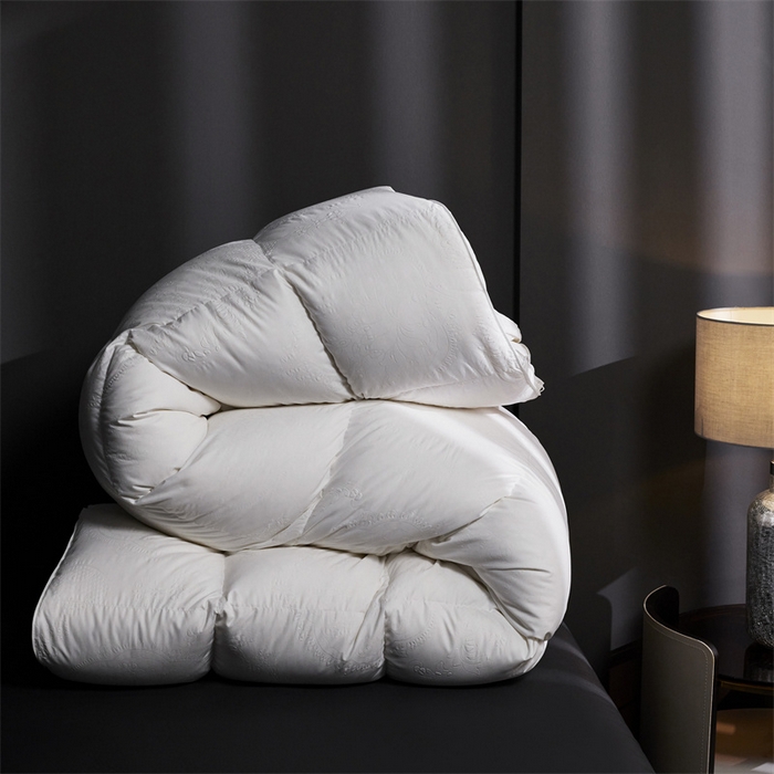 91家纺网 家纺一手货源 找家纺 织梦人羽绒工厂店 2024新款新国标50绒糯棉空气提花羽绒被 空气提花白