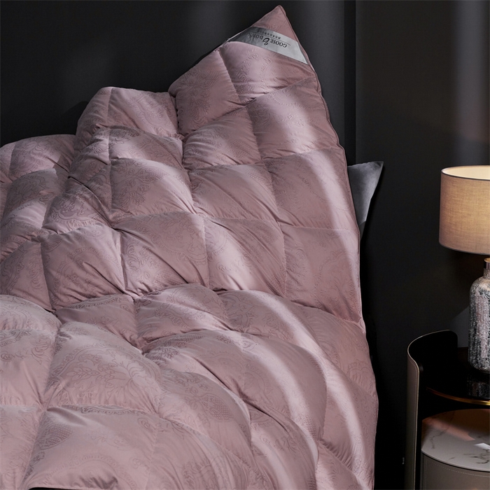 91家纺网 家纺一手货源 找家纺 织梦人羽绒工厂店 2024新款新国标50绒糯棉空气提花羽绒被 空气提花豆沙