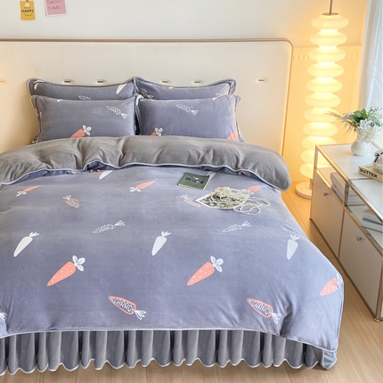 91家纺网 家纺一手货源 找家纺 （总）（买家秀 爆款不断货）A类母婴级牛奶绒四件套珊瑚绒四件套雪花绒四件套牛奶绒床裙四件套法莱绒床裙四件套