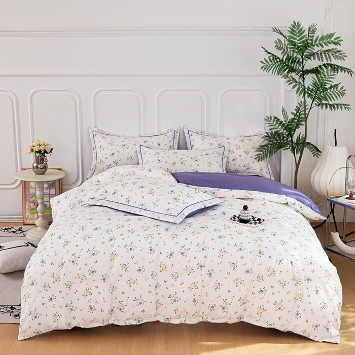 91家纺网 家纺一手货源 找家纺 雅慕家居 2025新款A类碎花水润棉磨毛四件套 春暖花开