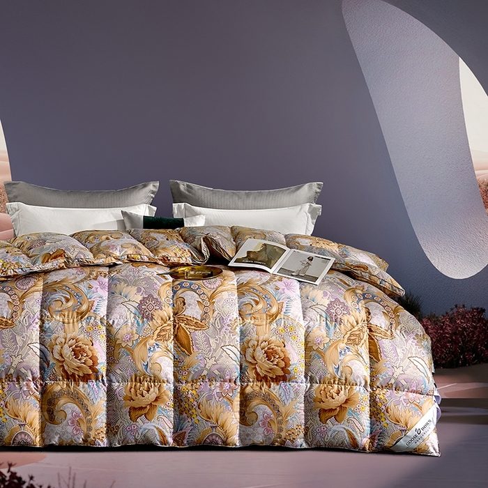 91家纺网 家纺一手货源 找家纺 织梦人羽绒工厂店 2024新款新国标50绒云柔棉柔赛丝数码印花被子 阿尔法咖