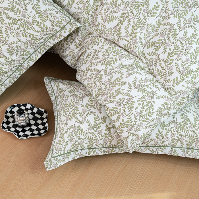 91家纺网 家纺一手货源 找家纺 雅慕家居 2025新款A类碎花水润棉磨毛四件套 绿野