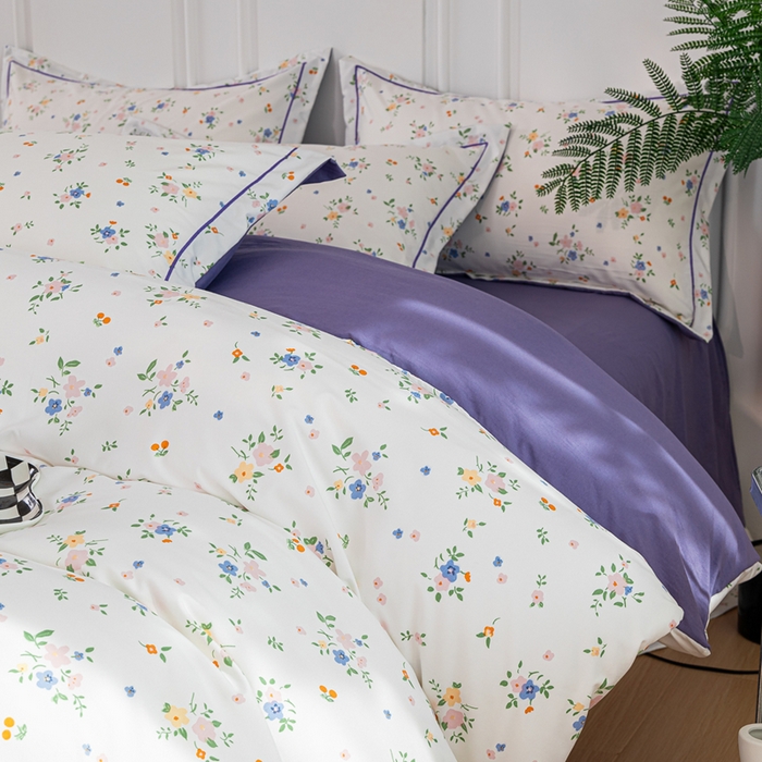 91家纺网 家纺一手货源 找家纺 雅慕家居 2025新款A类碎花水润棉磨毛四件套 春暖花开